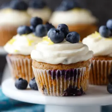 Blueberry Muffin Cupcakes with Lemon Cream Cheese Frosting