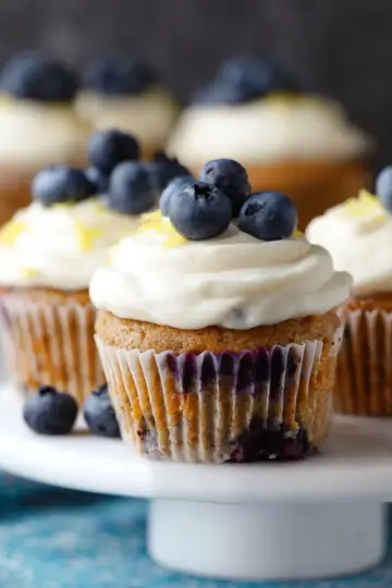 Blueberry Muffin Cupcakes with Lemon Cream Cheese Frosting