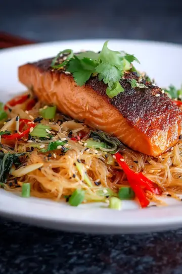 Asian Salmon with Chilli Noodles (gluten free)