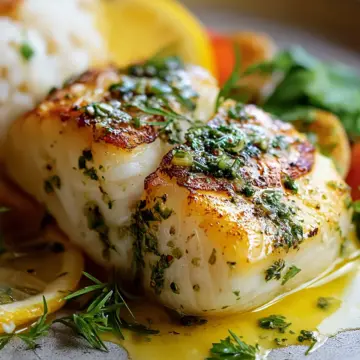 Golden Seared Cod with Herb Butter Sauc