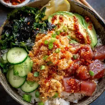 Spicy Tuna Sushi Bowl with Crispy Rice