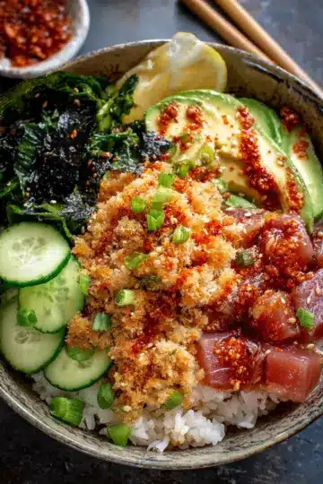 Spicy Tuna Sushi Bowl with Crispy Rice