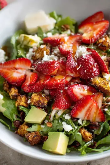 Strawberry Crunch Salad with Champagne Vinaigrette