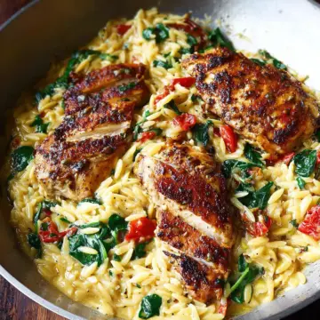 Creamy Tuscan Chicken Orzo