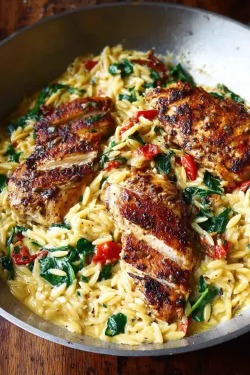 Creamy Tuscan Chicken Orzo