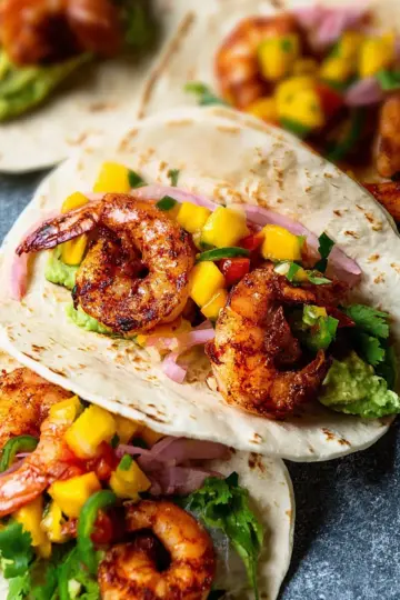 Spicy Shrimp Tacos With Mango Salsa