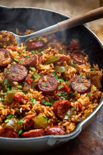 Cajun Sausage and Rice Skillet