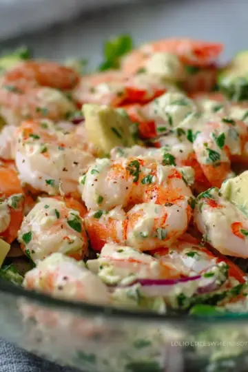 Shrimp salad with cilantro mayonnaise