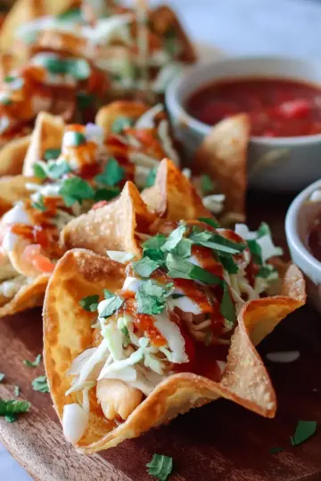 Chicken Wonton Tacos
