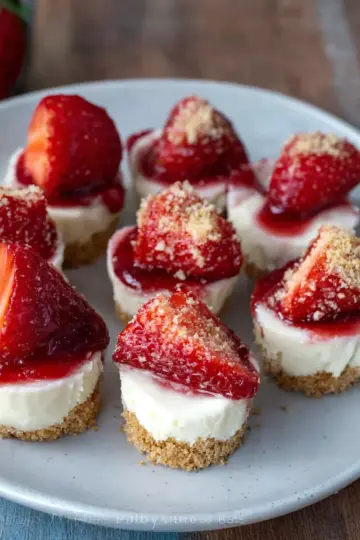 No Bake Strawberry Cheesecake Bites