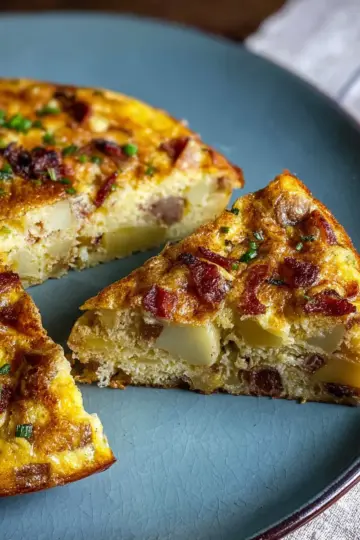 Cheesy Potato Frittata with Bacon