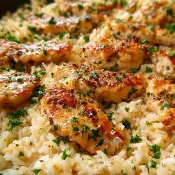 Chicken Scampi with Garlic Parmesan Rice