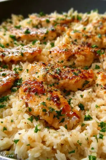Chicken Scampi with Garlic Parmesan Rice