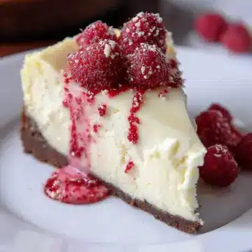 White Chocolate Raspberry Truffle Cheesecake