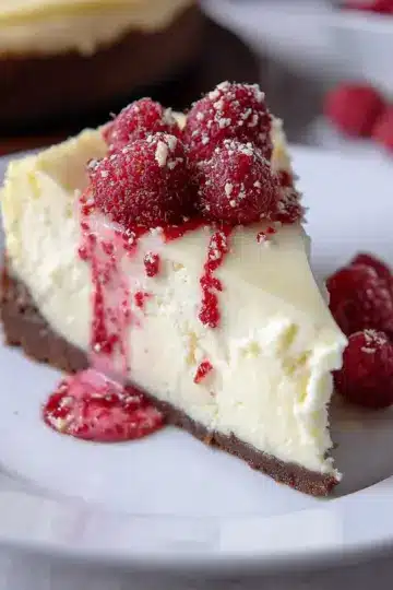 White Chocolate Raspberry Truffle Cheesecake