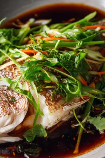 Steamed Fish with Ginger and Soy Sauce