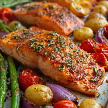 Cajun Salmon One Sheet Pan