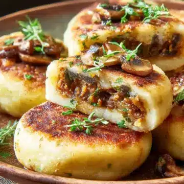Stuffed Potato Cakes (Meat, Mushrooms)