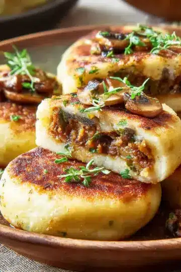 Stuffed Potato Cakes (Meat, Mushrooms)