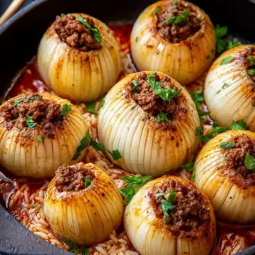 Stuffed Onions with Ground Beef and Rice