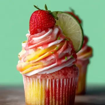 Strawberry Mango Margarita Cupcakes