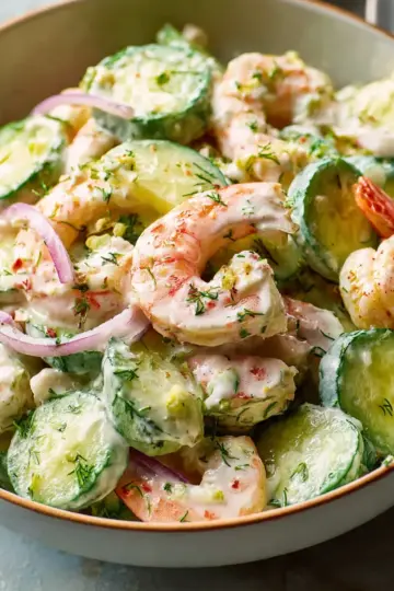 Creamy Cucumber Shrimp Salad