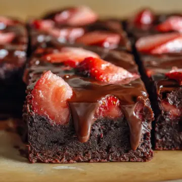 Chocolate Covered Strawberry Brownies