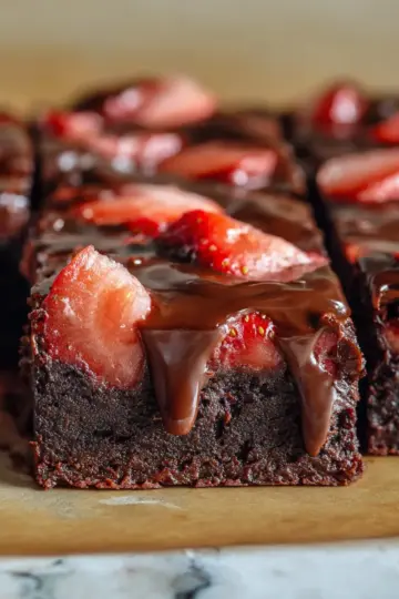 Chocolate Covered Strawberry Brownies