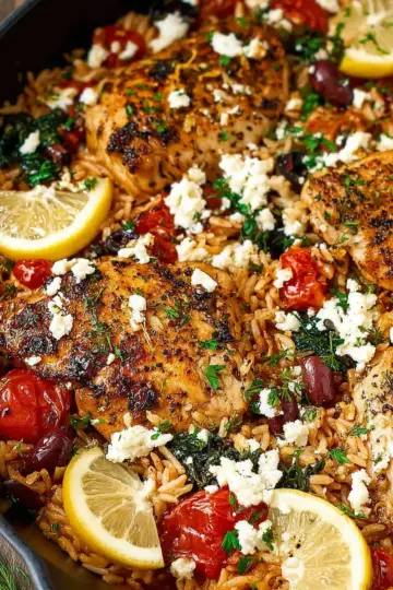 Mediterranean Chicken And Rice Skillet