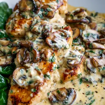 Creamy Parmesan Garlic Mushroom Chicken
