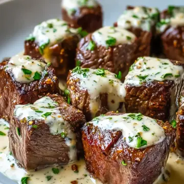 Garlic Butter Steak Bites with Parmesan Cream Sauce: A Savory Delight