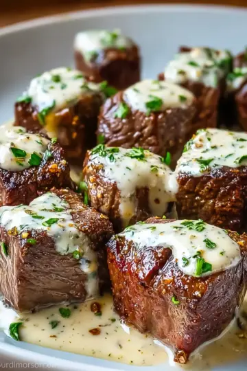 Garlic Butter Steak Bites with Parmesan Cream Sauce: A Savory Delight