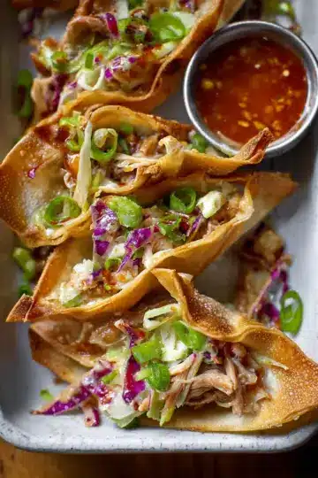 Chicken Wonton Tacos