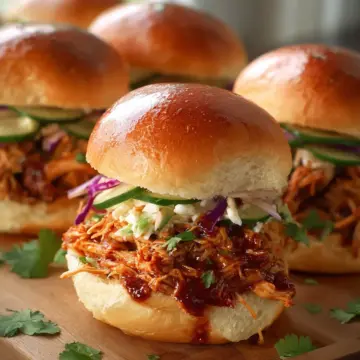BBQ Pulled Chicken Sliders on Soft Hawaiian Rolls Recipe