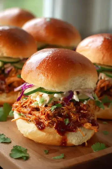 BBQ Pulled Chicken Sliders on Soft Hawaiian Rolls Recipe