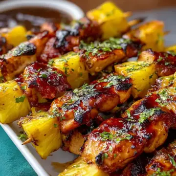 Tender Grilled Pineapple Chicken Skewers