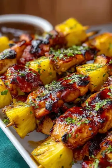 Tender Grilled Pineapple Chicken Skewers