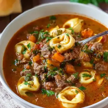 Italian Beef Tortellini Soup