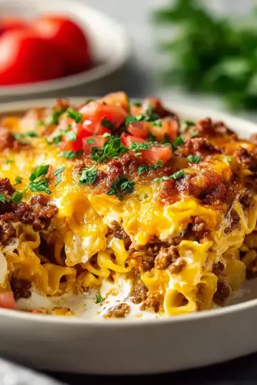 Comforting Hamburger Casserole with Cream Cheese