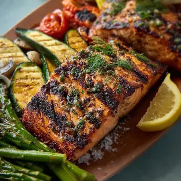 Juicy Grilled Salmon and Veggies