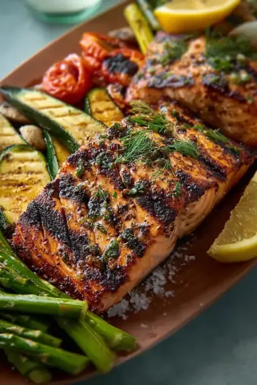 Juicy Grilled Salmon and Veggies