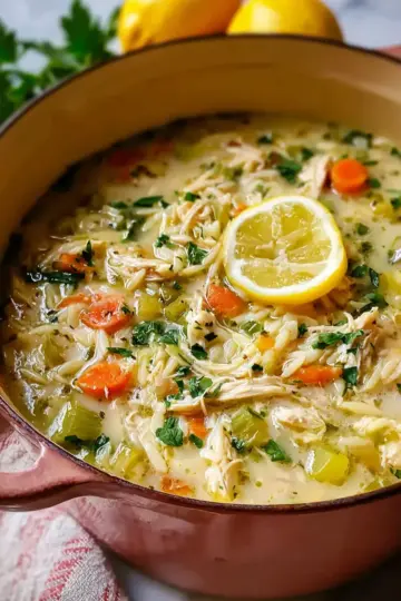 Hearty Lemon Chicken Orzo Soup