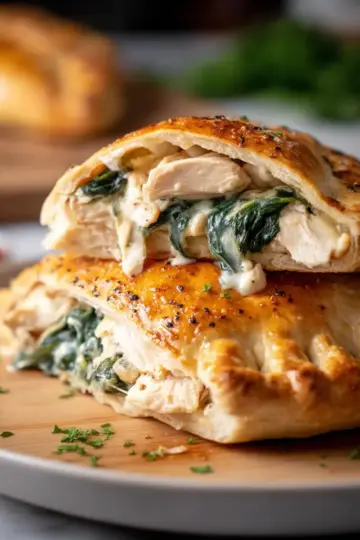 Creamy Chicken and Spinach Calzone Recipe