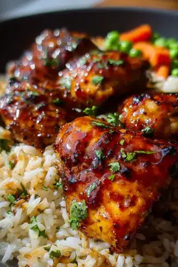 One Pan Bold Honey BBQ Chicken Rice for Easy Dinner Delight