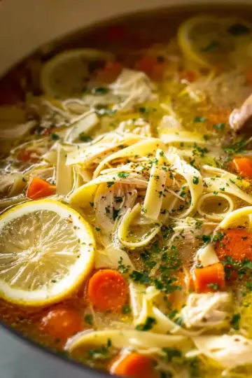 Best Chicken Noodle Soup with Lemon