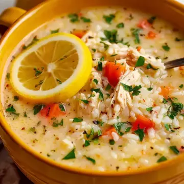 Tangy Lemon Chicken and Rice Soup