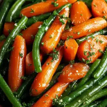 Honey Glazed Carrots & Green Beans for Easy Dinner Recipe