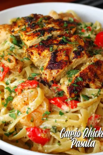 Roasted Garlic Cajun Chicken Pasta