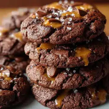 Double Chocolate Salted Caramel Cookies
