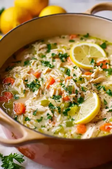 Hearty Lemon Chicken Orzo Soup